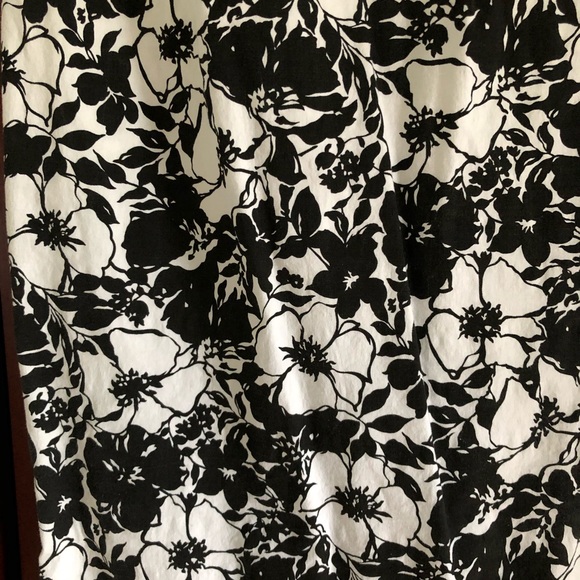 Strapless Black and White Floral Dress - Picture 2 of 6
